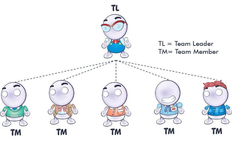 chart showing a single team leader on a team